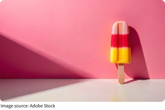 Трёхцветный фруктовый лёд