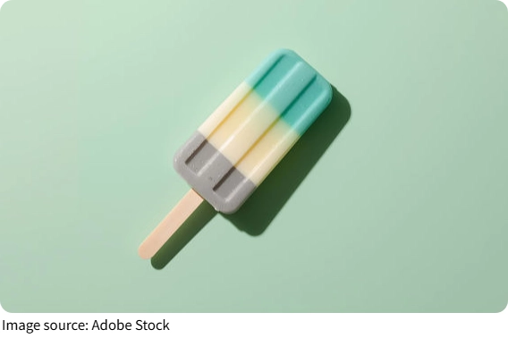 Трёхцветный фруктовый лёд