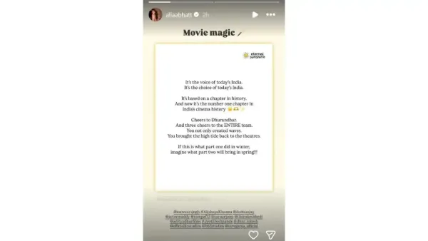 Alia Bhatt praised 'Dhurandhar', called it a new chapter of Indian cinema