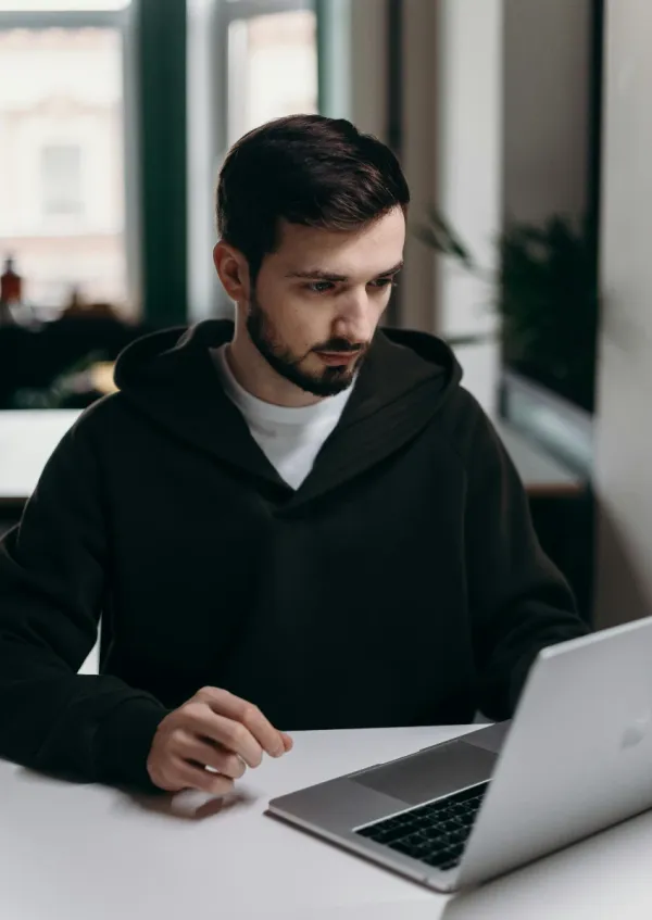 man investing in crypto online