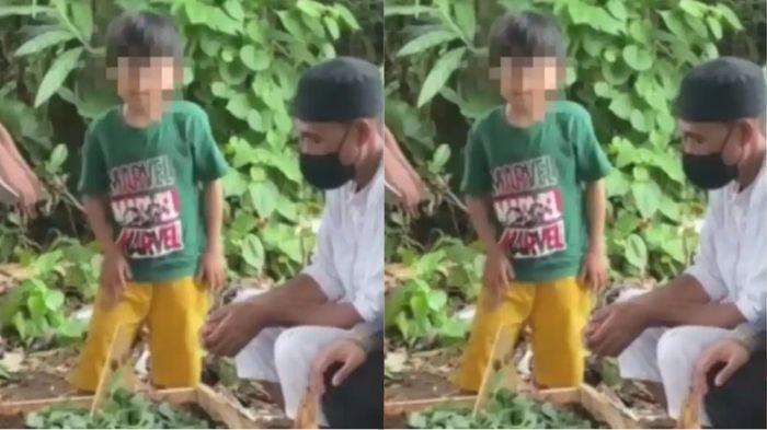 ATAN PULANG - Kolase Krishatta alias Atan bocah yang viral karena ibu kandungnya meninggal dunia di perantauan di Ternate, Maluku Utara. Camat Tompobulu, Gowa, Akbar Rola mengkonfirmasi Krishatta, telah berada di rumah keluarganya di Kecamatan Patalassang, Kabupaten Gowa Minggu (11/1/2026).