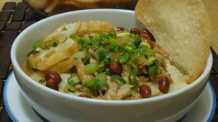 Ilustrasi bubur ayam untuk menu sarapan