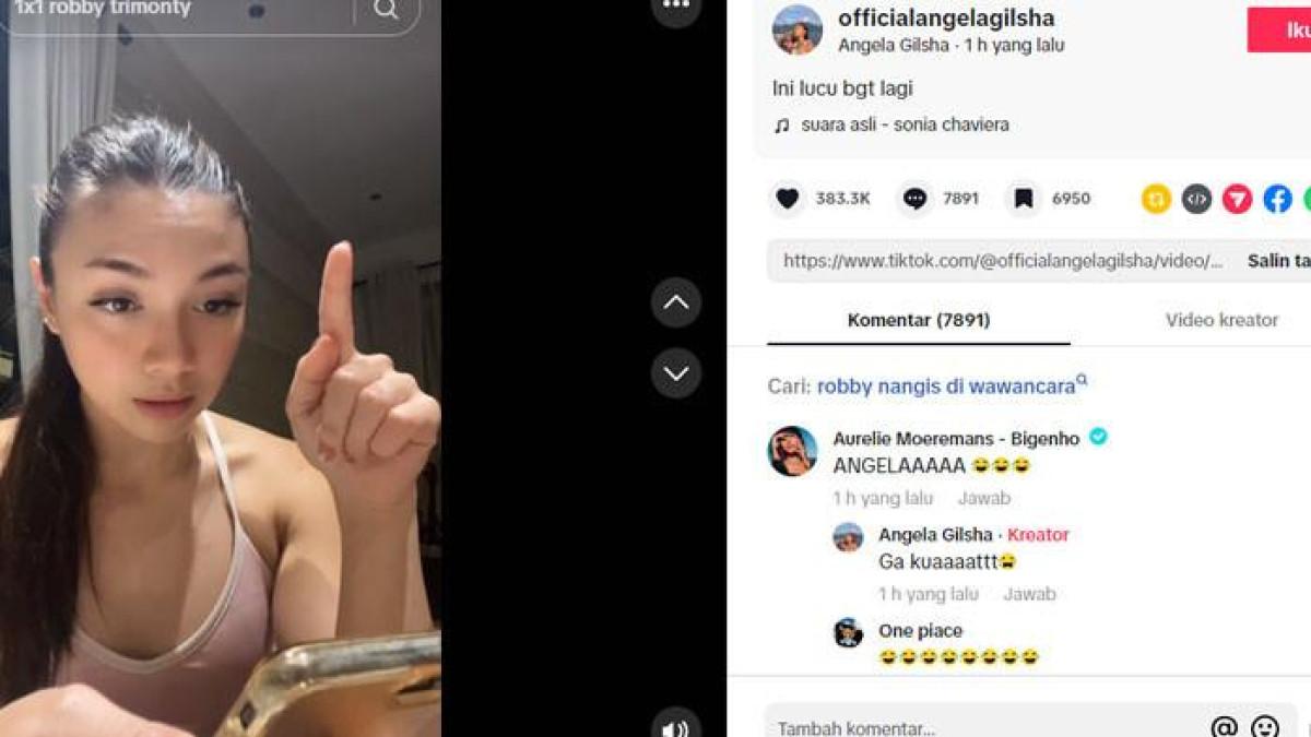VIRAL ROBY-AURELIE: Klarifikasi Roby Tremonti (kanan) soal masa lalunya dengan Aurelie Moeremans (kiri) malah jadi bahan ledekan para artis. Angelia Gilsha sampai dikomentari Aurelie