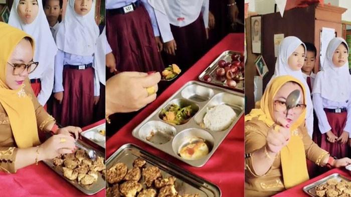 NGAMUK - Video viral kepsek SDN 3 Sindang Sari di Kabupaten Lampung Utara mengamuk lantaran MBG basi dan busuk, Senin (12/1/2026).