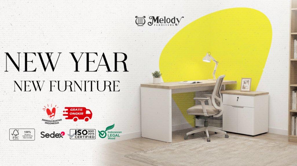 Melody Furniture LIBRE 150E. Melody Furniture - Meja Kerja Sudut Meja Belajar Kantor Tipe L Minimalis Modern - LIBRE 150 cm