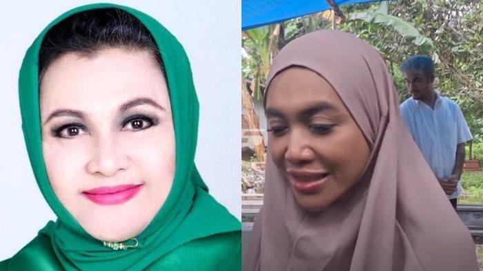 FIRASAT TERAKHIR DENADA - Potret Emilia Contessa semasa hidup (kiri) yang diambil dari Instagram pada Rabu (29/1/2025). Tangkap layar Denada saat melepas sang ibu untuk terakhir kali di makam. Denada terlihat tegar dalam balutan hijab ungu. Ia mengurai hubungannya dengan Emilia tengah romantis-romantisnya.
