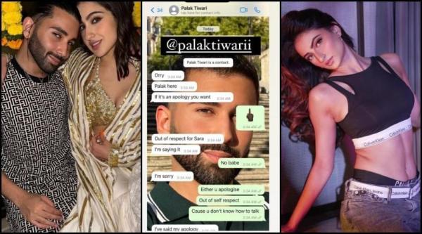 Sara Ali Khan and Orry (left), Orry shared WhatsApp chat (centre), Palak tiwari (right) Orry took to his Instagram stories and shared a screenshot of his WhatsApp chat with Palak Tiwari in which the latter was seen apologising to him.