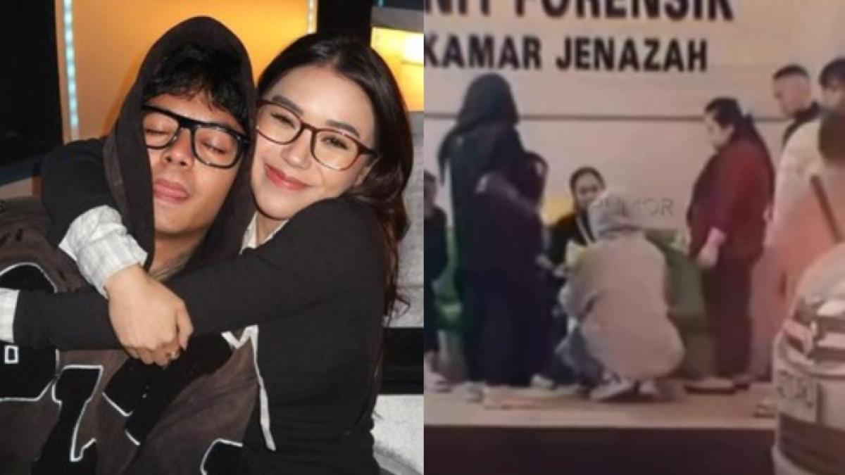 LULA LAHFAH MENINGGAL - Momen Reza Arap ditarik reserse ketika di rumah duka tuai tanya, bersimpuh di depan ibunda Lula Lahfah, tangis pecah