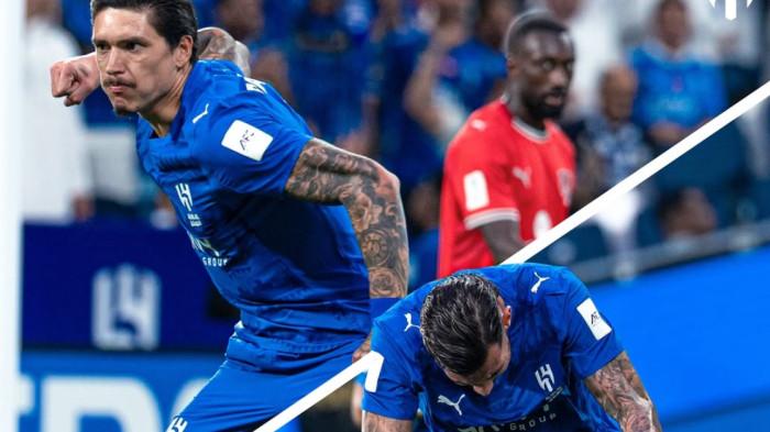 SELEBRASI - Selebrasi Darwin Nunez dan Theo Hernandez usai cetak gol ke gawang Al Duhail di Liga Champions Asia 2025/2026, pada Rabu (17/9/2025) dini hari WIB.