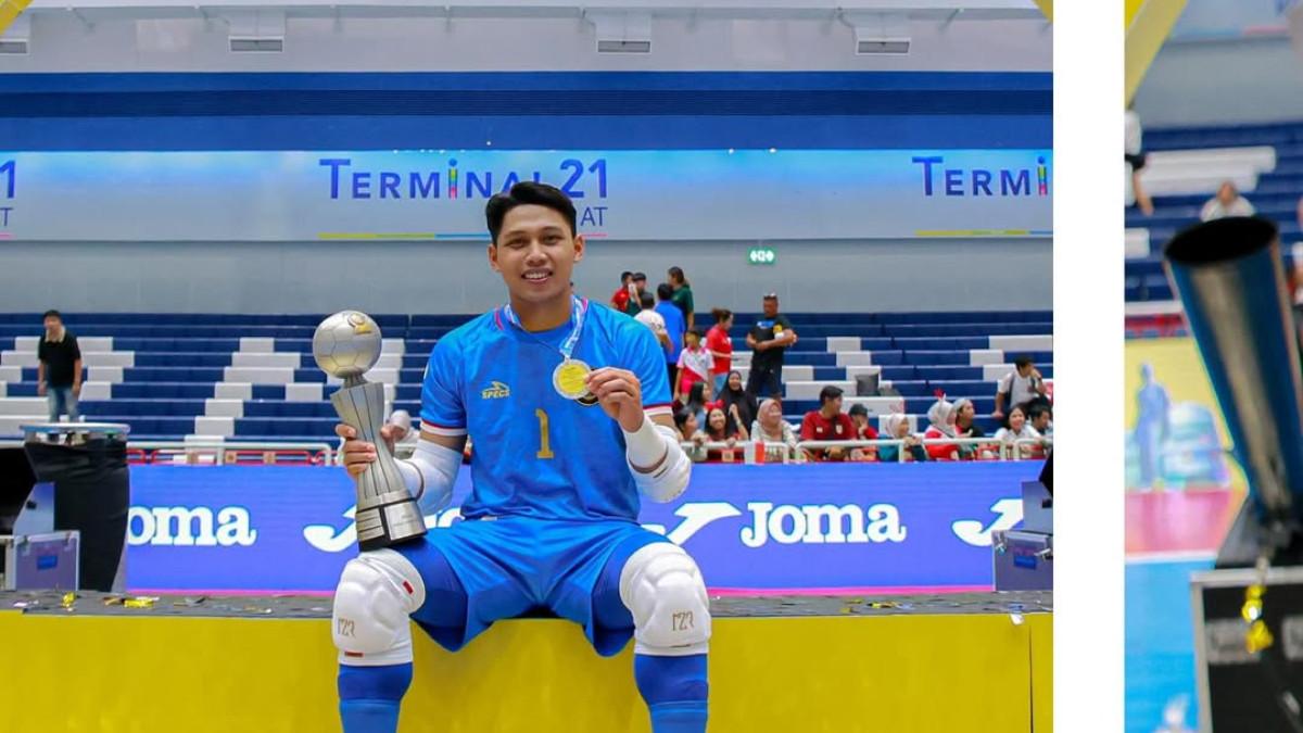 PROFIL - Foto Muhammad Nizar berseragam kiper Timnas Futsal Indonesia. Muhammad Nizar, kiper futsal Timnas Indonesia buat petaka Jepang dalam waktu 1 menit.