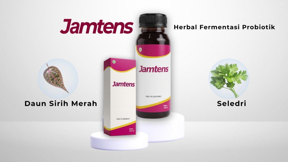 Jamtens berbeda karena memiliki Fermentasi Herbal (Probiotik Herbal). Bioavailabilitas lebih tinggi Lebih mudah diserap tubuh Aroma seperti mengkudu Indikasi Probiotik aktif