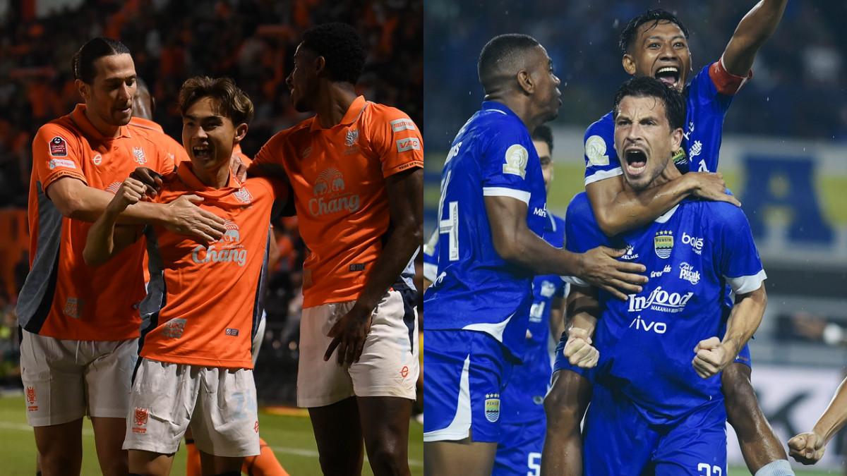 AFC CHAMPIONS LEAGUE TWO 2025/2026 - Potret penggawa Ratchaburi FC (kiri) dan Thom Haye beserta rekan-rekannya di Persib Bandung dalam gelaran Super League 2025/2026 (kanan).