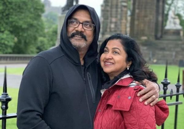Sarath Kumar with his wife Radhika