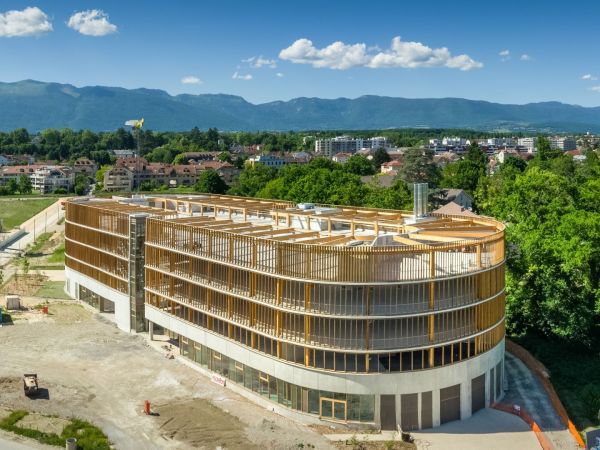 Aerial view of new ZAC in Ferney Voltaire