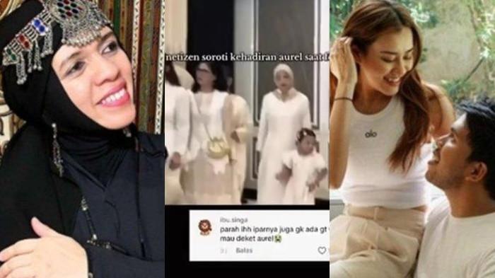 BALASAN ATTA HALILINTAR - Kolase. Momen Aurel Hermansyah yang terlihat berdiri di pinggir saat sesi foto keluarga besar usai tedak siten putra Thariq Halilintar dan Aaliyah Massaid memicu sorotan publik karena dinilai tampak canggung dan kurang dilibatkan.