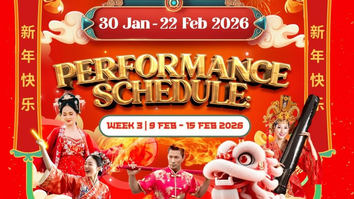 Pakuwon City Mall, satu lokasi pertunjukan barongsai di Surabaya lengkap dengan jadwalnya untuk Imlek 2026.