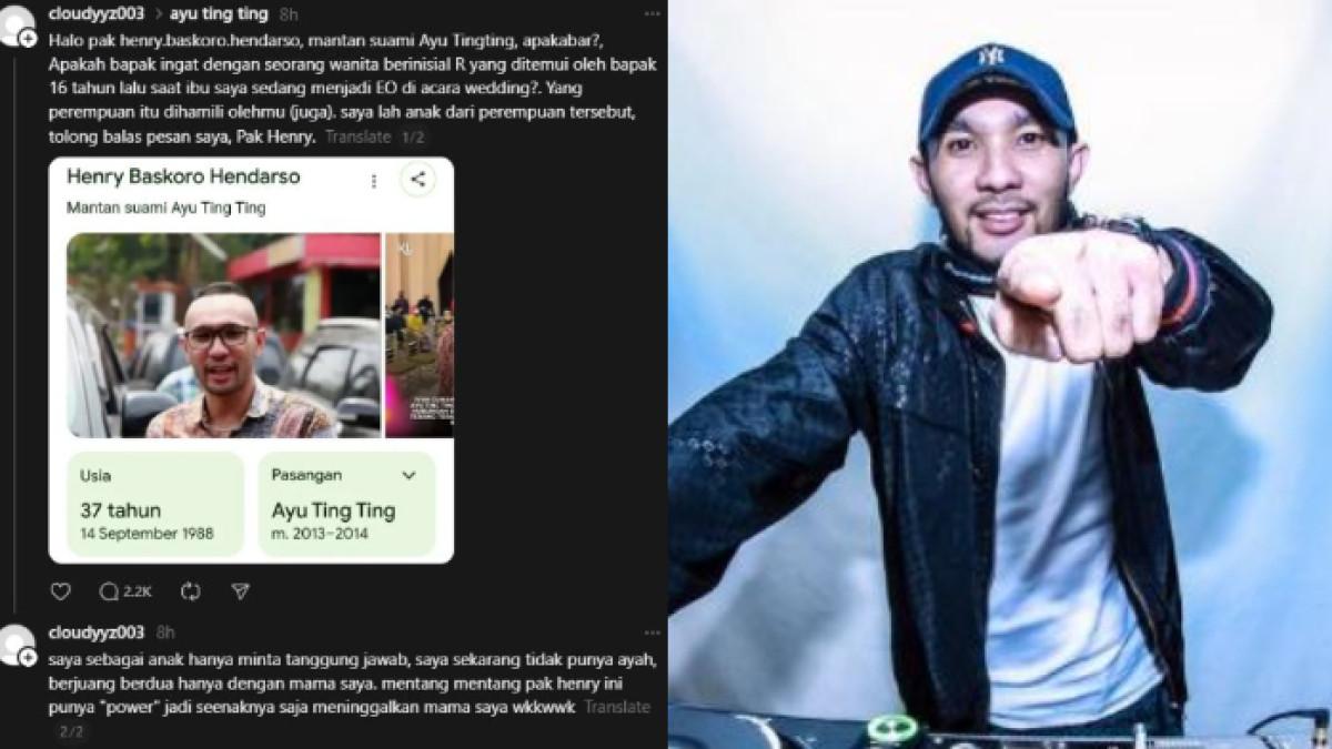 ENJI BASKORO - Seorang pemilik akun Threads mengaku sebagai anak Enji Baskoro mantan suami Ayu Ting Ting, ibu dihamili 16 tahun lalu.