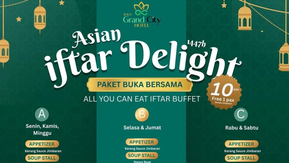 Solo Grand City Hotel,satu hotel di Laweyan Solo dengan menu bukber all you can eat Ramadan 2026.