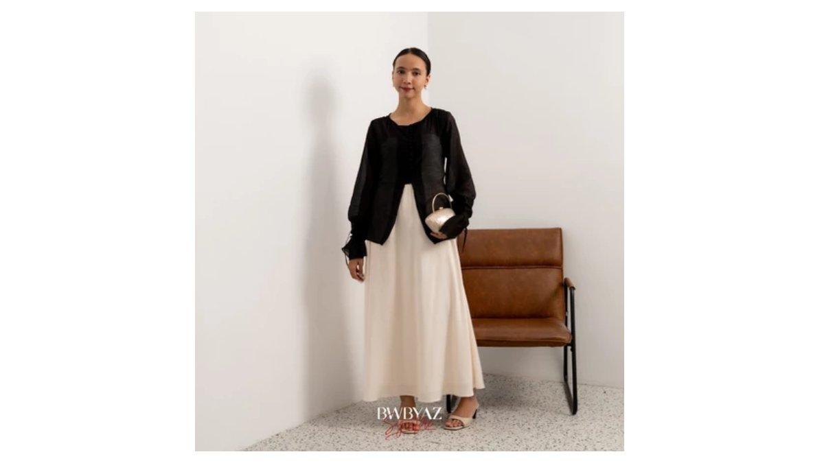 Ilustrasi rekomendasi BWBYAZ Signature – Sundari Button Top Flowy Elegan