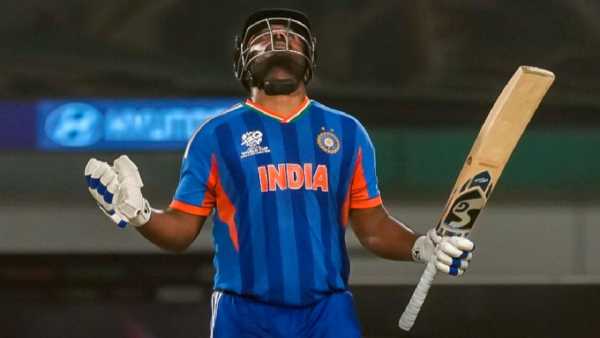 Sanju Samson scored unbeaten 97 vs West Indies in a Super Eight match to power India to T20 World Cup 2026 semis. 