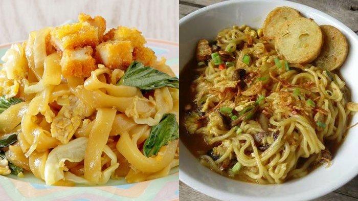 Kwetiau pokcoy nugget goreng dan Mie Nyemek Jamur