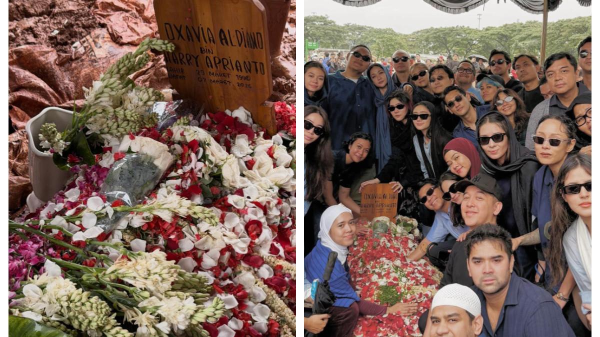 KENANGAN VIDIALDIANO - Suasana pemakaman penyanyi Vidi Aldiano di TPU Tanah Kusir, Jakarta Selatan, Minggu (8/3/2026), sejumlah sahabat mengungkap jenazah Vidi terlihat tersenyum saat berpulang setelah berjuang melawan kanker ginjal sejak 2019.