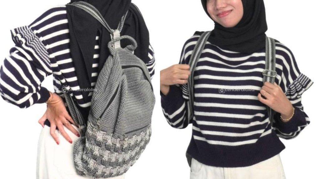 Tas Rajut Gendong Grey