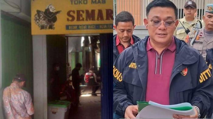 DIGELEDAH - (kiri) Bareskrim Polri menggeledah toko emas Semar yang berada di kawasan Pasar Wage, Jalan Ahmad Yani, Kelurahan Payaman, Kecamatan Nganjuk, Kabupaten Nganjuk, Kamis (19/2/2026).(kanan) Direktur Tindak Pidana Ekonomi Khusus Bareskrim Polri, Ade Safri Simanjuntak memberi keterangan terkait penggeledahan di sebuah perusahaan di kawasan Brebek Industri, di Waru, Sidoarjo, Kamis (12/3/2026).