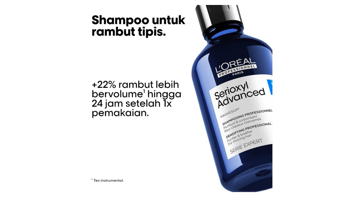 Ilustrasi L'Oreal Paris Serioxyl Advanced Shampoo - rambut lebih bervolume 24 jam