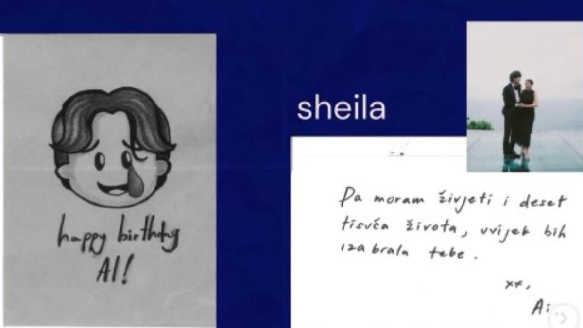 Sheila Dara menuliskan ucapan ulang tahun sekaligus ungkapan cintanya kepada Vidi dalam bahasa Kroasia.