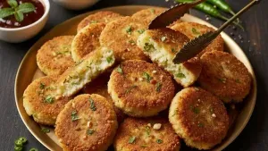 Sabudana Tikki with chutney.