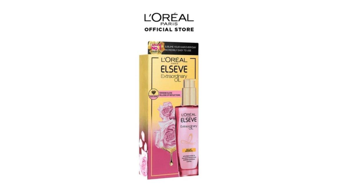 Ilustrasi packaging L'Oreal Paris Elseve Extraordinary Oil Pink Hair