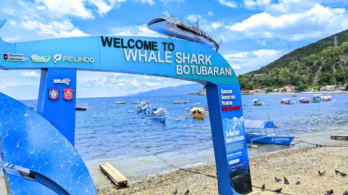 RUKYATULHILAL -- Suasana Objek Wisata Hiu Paus, Desa Botubarani, Kecamatan Kabila Bone, Kabupaten Bone Bolango, Provinsi Gorontalo, Kamis (19/3/2026). 