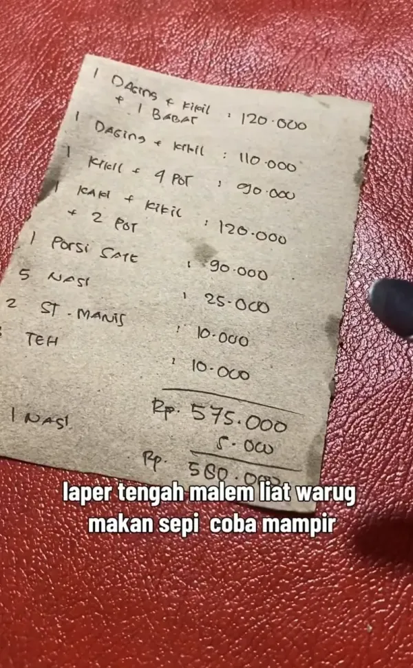 Getok harga warung tenda Netizen Shock! Makan Sop Kambing di Warung Tenda sampai Rp 580 Ribu