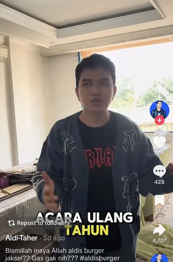 Aldi Taher buka cabang Aldi's Burger