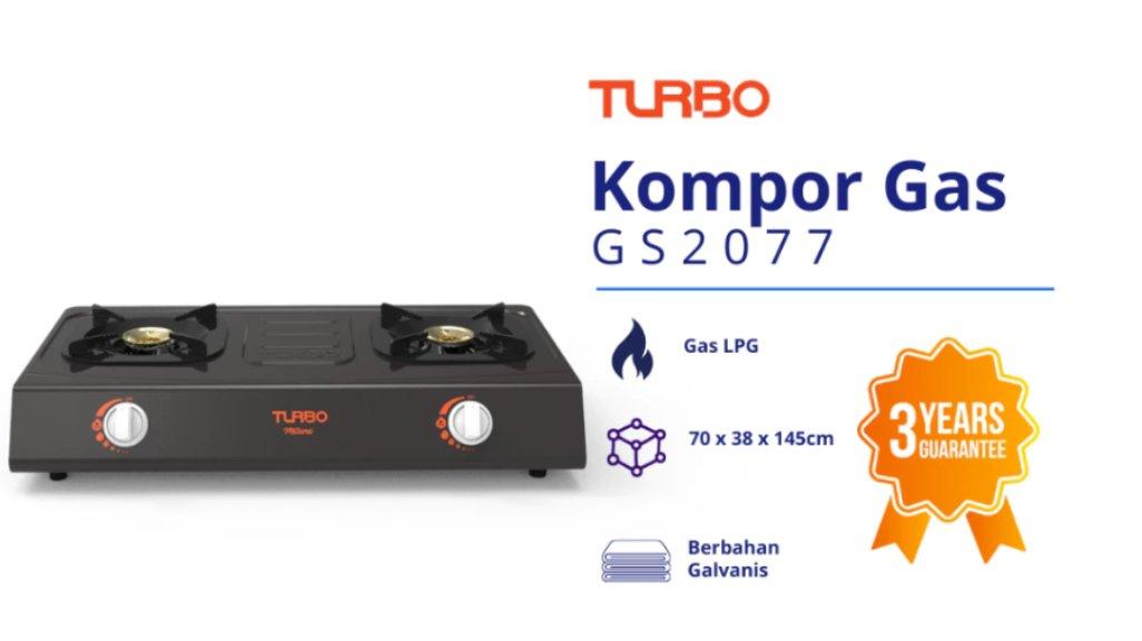TURBO Kompor Gas Dua Tungku Flame Max GS2077