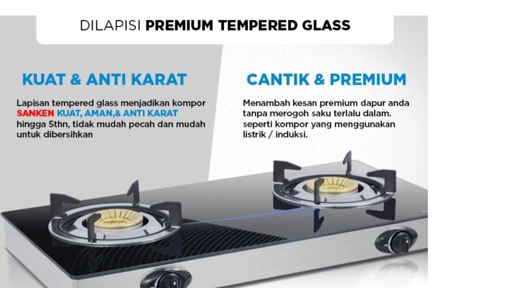 Sanken Kompor Gas Dua Tungku SG-363 Kaca