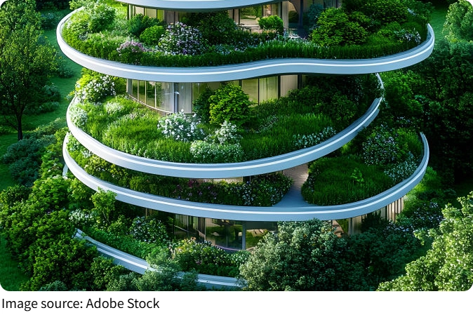 Grüner Himmel über der Stadt