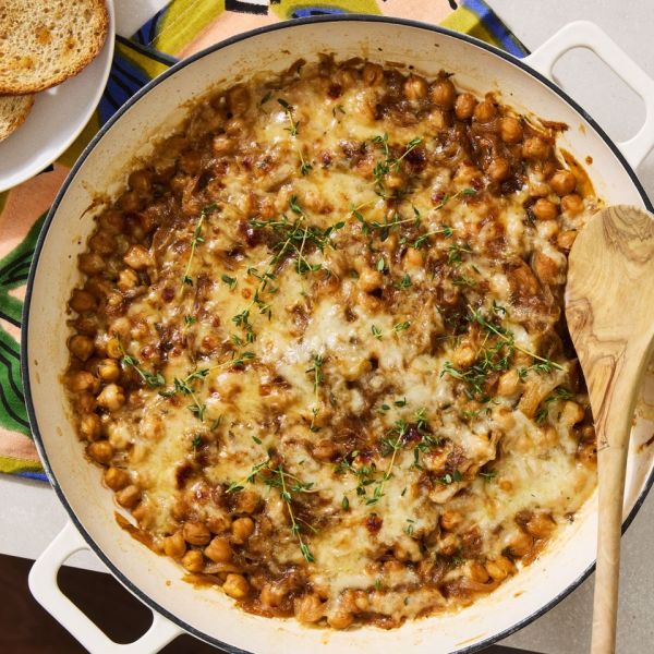 Recipe image of French Onion Chickpeas Credit: Photographer: Alex Huang.