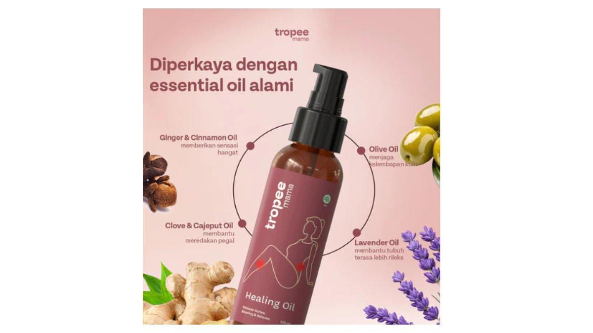Ilustrasi kandungan utama dari produk Tropee Mama Herbal Healing Oil 100ml