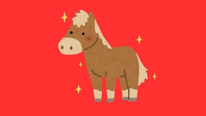 ILUSTRASI SHIO KUDA - Lambang Shio Kuda yang dibuat di Canva pada Kamis (5/6/2025).