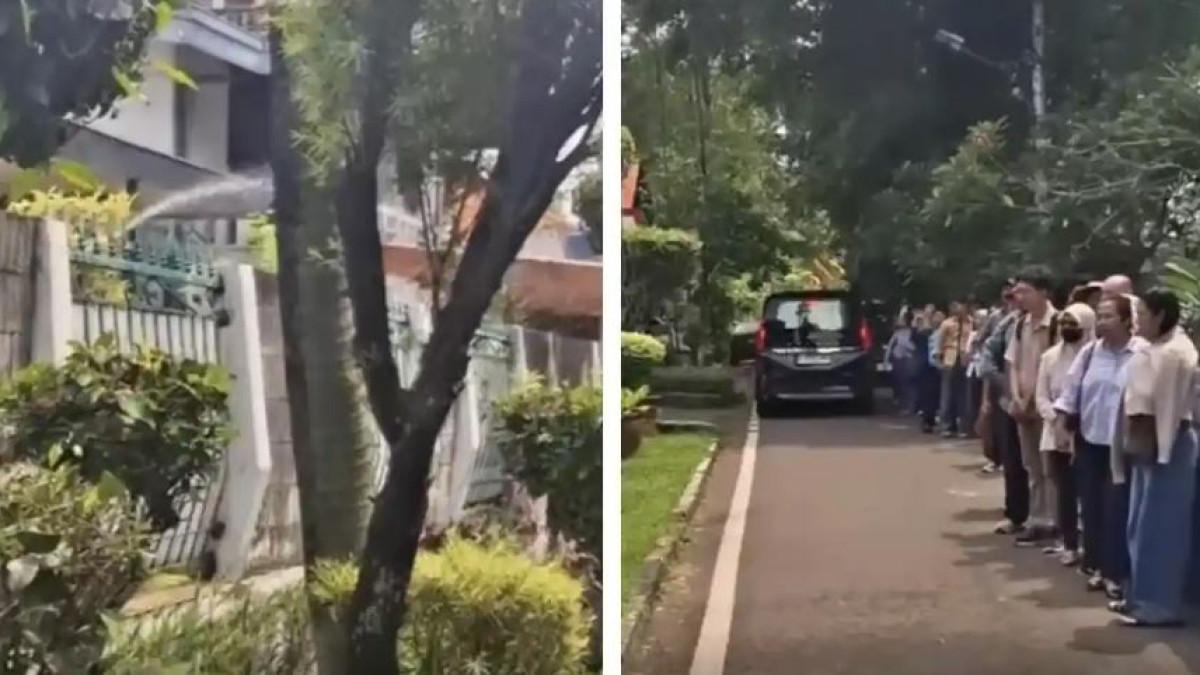 WARGA SIRAM PEMBELI - Antrean panjang pembeli burger milik Aldi Taher di kawasan Cempaka Putih, Jakarta Pusat, viral di media sosial setelah seorang warga menyemprotkan air ke arah antrean. Meski mendapat perlakuan tersebut, para pembeli tetap bertahan demi mendapatkan burger yang tengah viral.