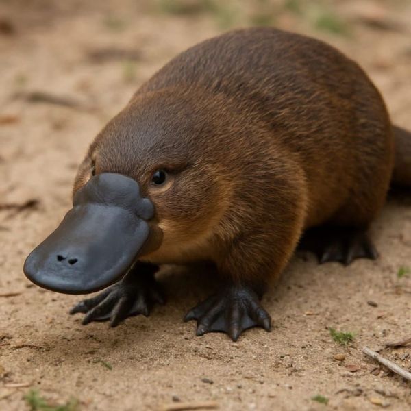 This may contain: an animal that is sitting on the ground with a bird in it's mouth
