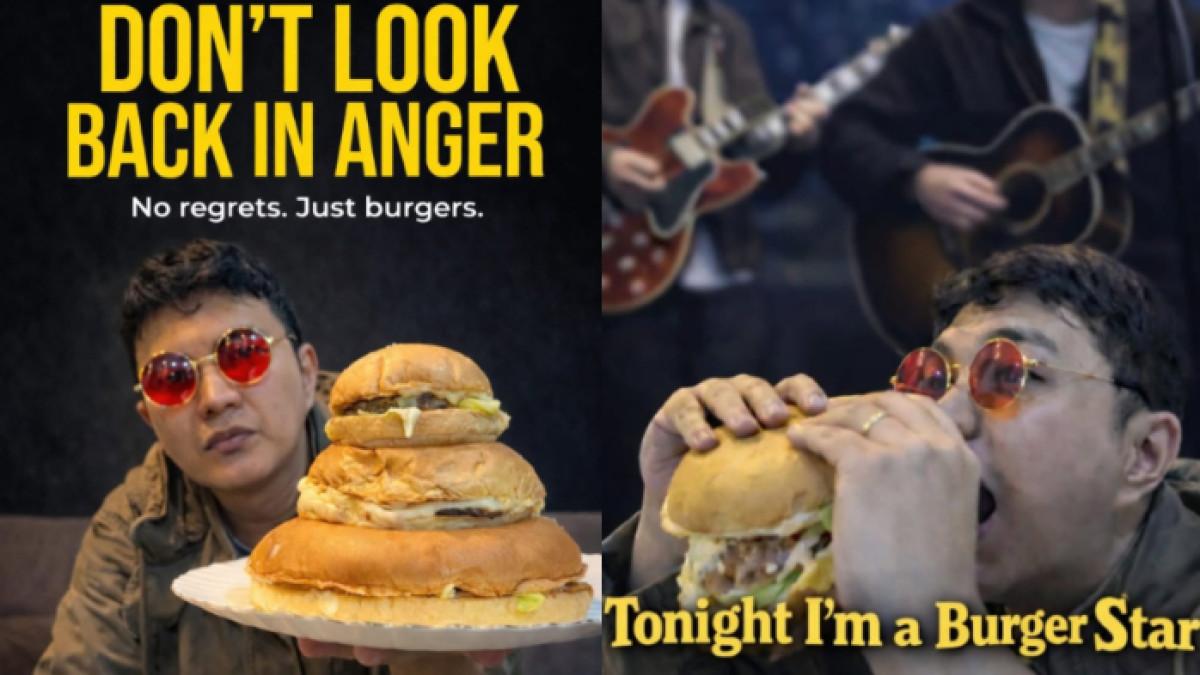 BURGER VIRAL - Aldi Taher banting stir jualan burger yang diberi nama Aldi's Burger. Stok burger selalu ludes terjual setiap harinya.