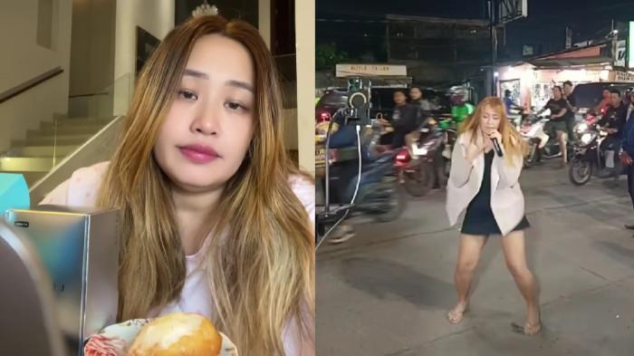 MENGAMEN - Kolase penyanyi Pinkan Mambo, kini viral mengamen di jalanan, dicapture Sabtu (7/2/2026).