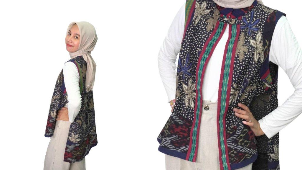 Vest Outer Batik Navy dari Semburate