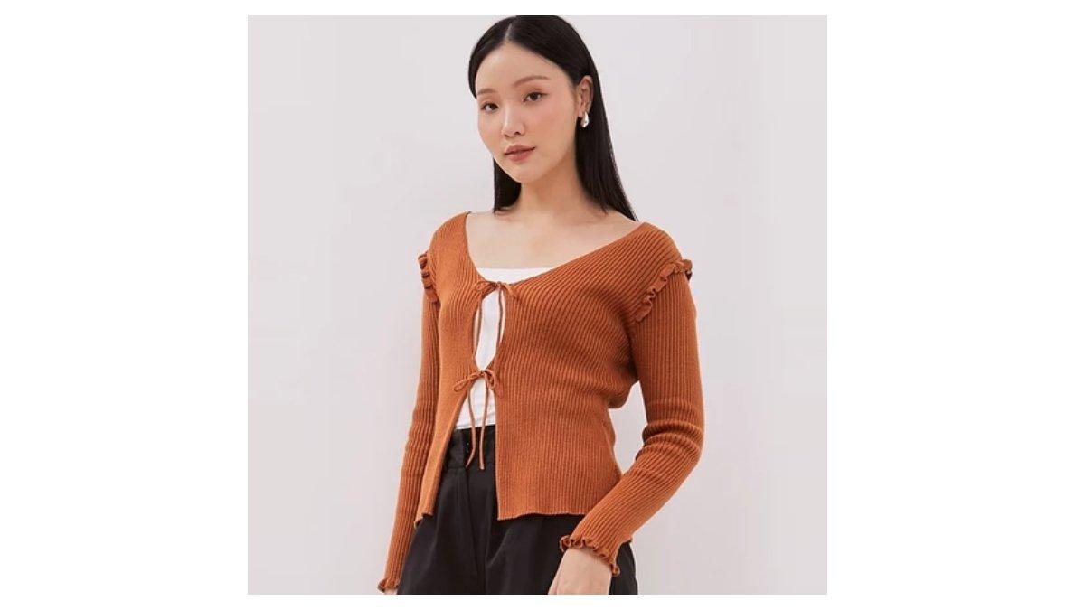 Ilustrasi rekomendasi Minimal Tridda Cardigan Terracotta