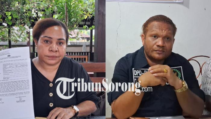 Selly Kareth anggota Majelis Rakyat Papua Barat Daya (MRPBD) (kiri) dan Senator Paul Finsen Mayor (kanan) di Kota Sorong, Papua Barat Daya, Kamis (2/4/2026).