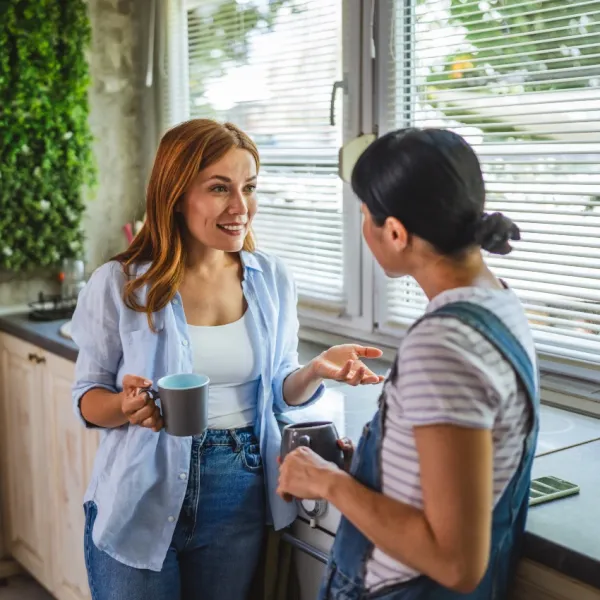 women talking and practicing active listening