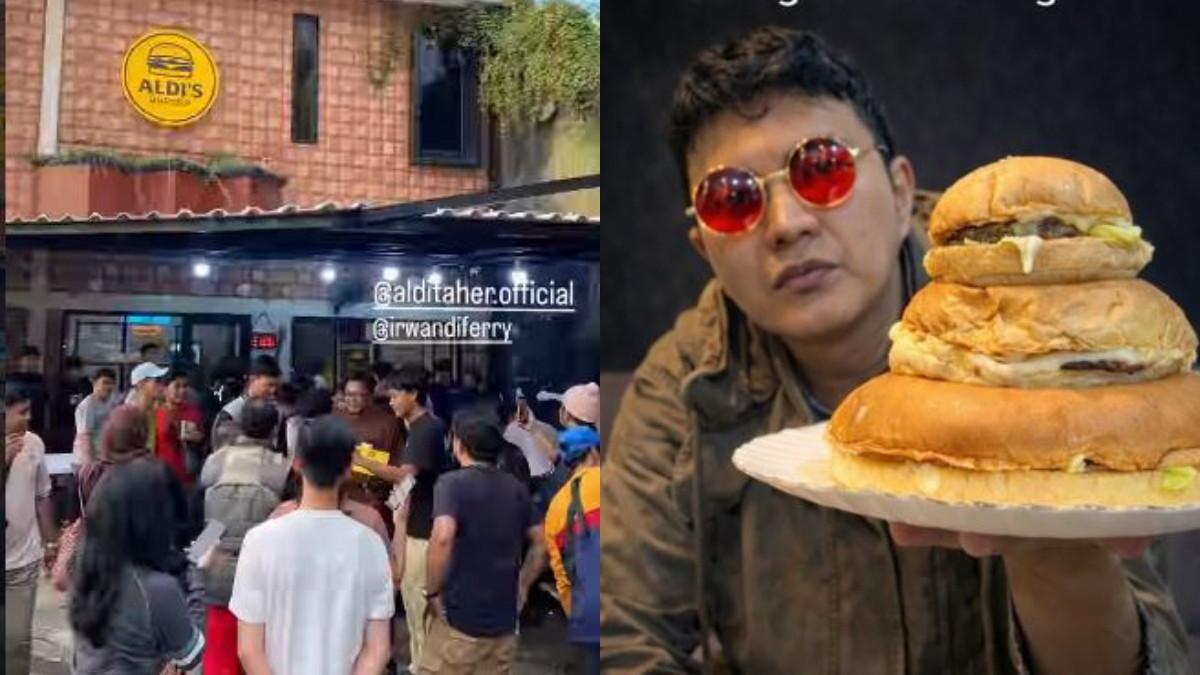 ALDIS BURGER - Tetangga sebelah Aldi's Burger menyiram air ke pelanggan yang tengah antri